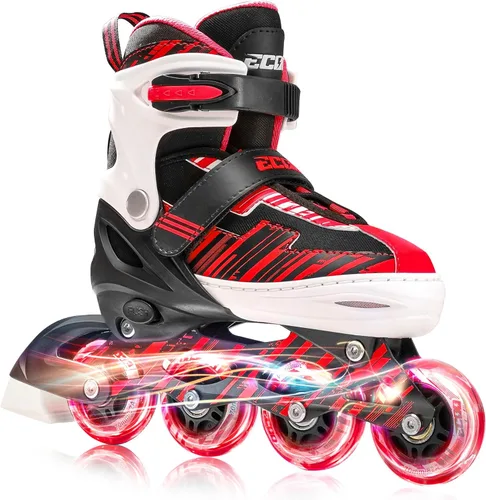 Patines en línea ajustables para niños y niñas de 5-8 y 8-12 años con ruedas iluminadas, patines para niños de 4-12 años, patines para adolescentes