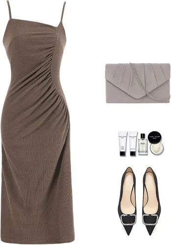 Miniatura 7 de Bolso de noche de terciopelo plisado para mujer, bolso de hombro con cadena elegante