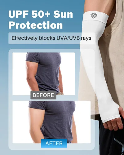 Miniatura 2 de Mangas para brazo, para hombres o mujeres. Para calentar o refrescar. Guantes de Compresión con factor de protección de los rayos ultravioleta UPF