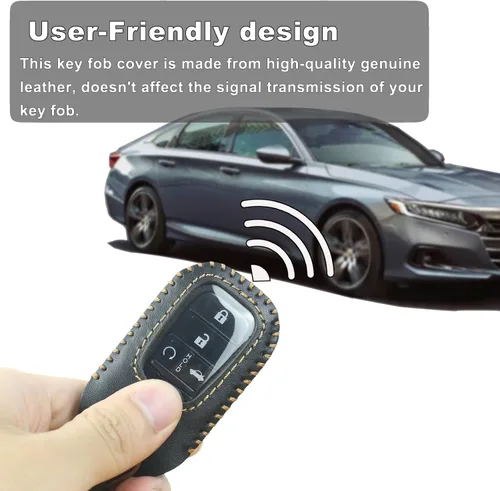Miniatura 5 de Funda para llavero Honda con llavero, funda de cuero genuino para llave remota inteligente Honda Accord Civic CRV HRV Pilot Sport SI EX EXL 2022