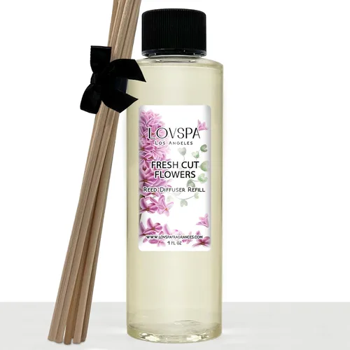 Miniatura 11 de Amber Romance - Recambio de aceite difusor de varillas con varillas de junco, ámbar cálido, sándalo y notas florales, aceites esenciales de lirio