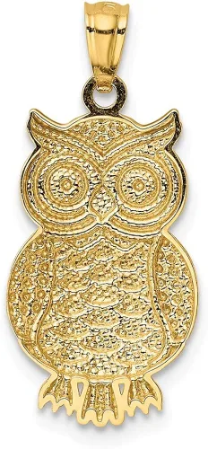 Miniatura 3 de Colgante de oro amarillo macizo de 14 quilates, dos tonos y texturizados, 1.024in x 0.472in