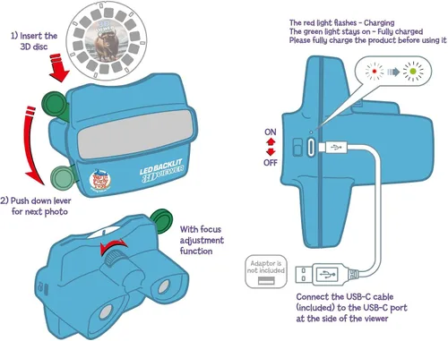 Miniatura 3 de WARM FUZZY Toys - Visor 3D retroiluminado con LED (Ártico), nuevo visor de diapositivas recargable USB-C 2025 para niños y adultos, incluye 3