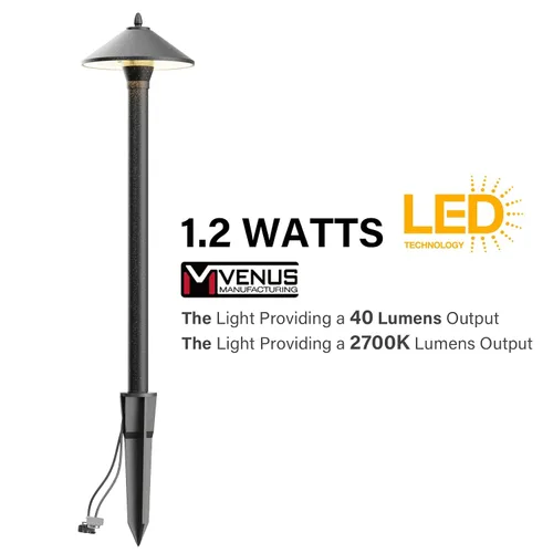 Miniatura 3 de VENUS MANUFACTURING Iluminación de paisaje LED de bajo voltaje de 1.2 W con transformador de bajo voltaje de 200 W, kit de luces de camino