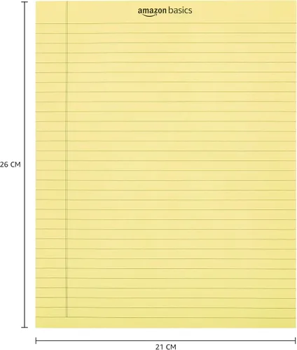 Miniatura 9 de Amazon Basics Bloc legal de 8.5 x 11.75 pulgadas, color canario, 72 unidades (paquete de 12), 50 hojas por bloc, 6 paquetes por caja