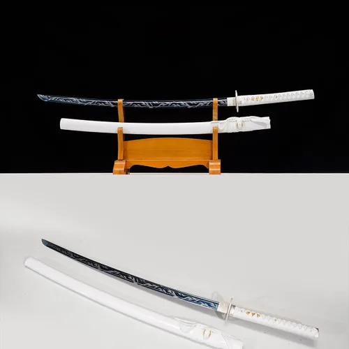 Miniatura 7 de Kamaiwo-1045/1060 hechas a mano forjadas a mano, auténticas, las espadas samuráis katana japonesas son un regalo único para hombres. El acero