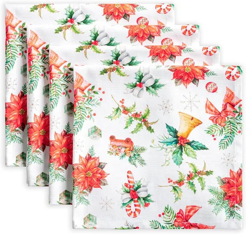 Miniatura 22 de Maison d' Hermine Happy Florals - Juego de 4 servilletas 100% algodón suave y cómodo perfectas para cenas familiares, bodas, fiestas de cóctel, 063