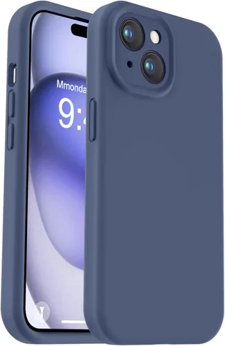 Vooii Compatible con iPhone 15, silicona líquida Defender mejorada, protección mejorada de la cámara, forro de microfibra antiarañazos suave, funda