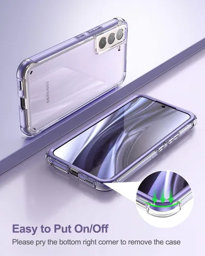 Miniatura 5 de SURITCH Funda transparente para Samsung Galaxy S22+ Plus de 6.6 pulgadas (solamente), [protector de pantalla integrado] carcasa rígida protectora