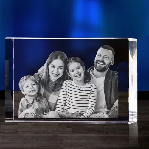Miniatura 6 de Foto de cristal 3D personalizada con tu propia foto, marco de fotos grabado con láser 3D personalizado, boda, aniversario, Navidad, Día del Padre