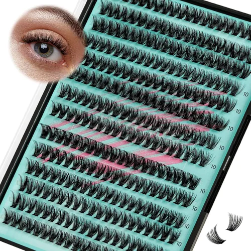 Miniatura 32 de Kit de Extensión de Pestañas, Kit de Racimos de Pestañas DIY 168Pcs con Pegamento de Unión y Sello Impermeable, Removedor de Pestañas para Kit