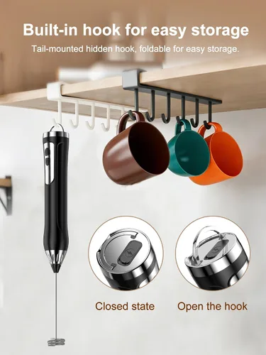 Miniatura 7 de Espumador de leche recargable, varita de mano espumador de café, fabricante de espuma eléctrica impermeable IP67, mezclador de bebidas de alta
