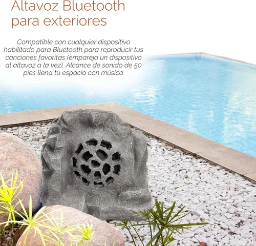 Miniatura 4 de Alpine Corporation 27,9 cm de alto Altavoz impermeable inalámbrico con Bluetooth alimentado por energía solar con rango de 15 metros, sonido de alta