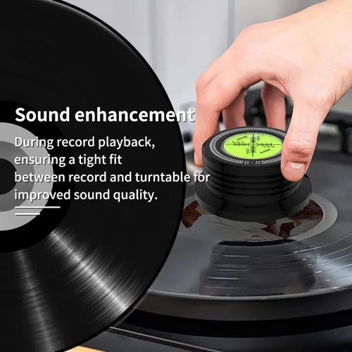 Miniatura 4 de Viborg LP528B Estabilizador de Disco de Registro Phono LP, Nivel de Tocadiscos 50Hz, Negro, 280G (9.9 OZ) Pinza de Vinilo HiFi 3 en 1 con Velocidad