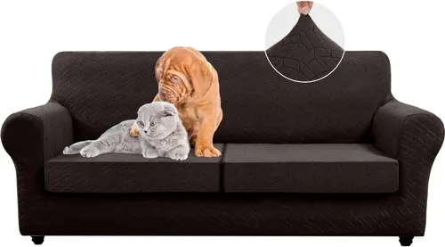 Funda de sofá de 4 piezas, adecuada para 2 cojines extra grandes y 2 fundas de cojín de gran tamaño, funda protectora para muebles de mascotas