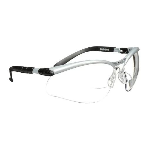 3M - Lentes de seguridad con lectores, BX, +2.5, 1 par, ANSI Z87, lente transparente antivaho y antiarañazos, marco plateado, varillas de longitud