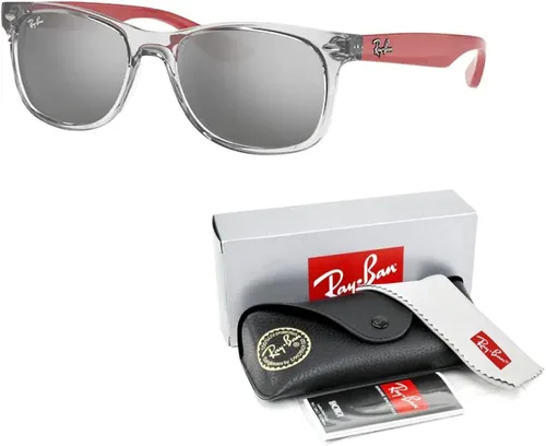 Miniatura 3 de Ray-Ban Junior - Lentes de sol Wayfarer RJ9052S cuadrados para niños y niñas + paquete con kit de gafas de diseñador iWear