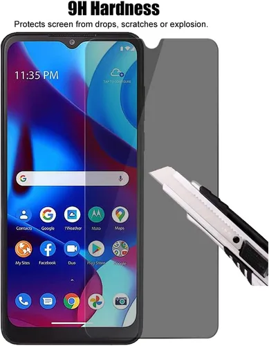 Miniatura 6 de (3+3) Protector de pantalla de privacidad de vidrio templado para Motorola Moto G Pure (3+3) con protector de lente de cámara, antiarañazos