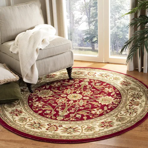 Miniatura 41 de SAFAVIEH Lyndhurst Collection - Alfombra de área de 9 x 12 pies, color marfil y rojo, diseño oriental tradicional, no desprende pelusa y de fácil