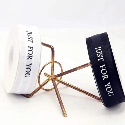 Miniatura 3 de 2 rollos de cinta de Pascua de gasa blanca y negra, cinta Just for You para envoltura de regalos, fiesta de vacaciones, decoración de boda, cinta