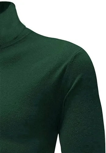 Miniatura 3 de Camisa básica casual ajustada para hombre, suéter de punto ligero de cuello alto