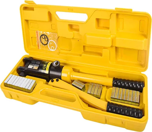 Miniatura 8 de Herramienta de Crimpado Hidráulico de 10 Toneladas - Kit de Crimpado de Cables de Batería y Terminales de 12 AWG a 2/0 AWG con 9 Pares de Troqueles