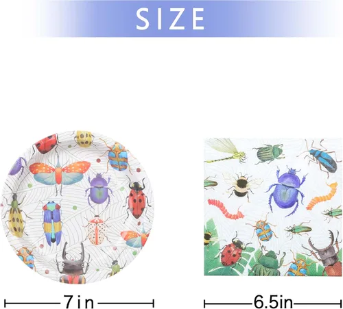 Miniatura 2 de Juego de platos y servilletas desechables para fiestas temáticas, sirve hasta 16 invitados, platos de postre y servilletas para cumpleaños