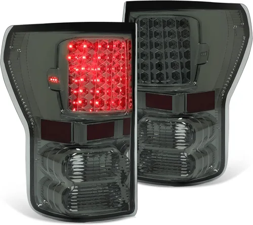 KUAFU Par de luces traseras compatibles con Toyota Tundra Pickup 2007-2013, conjunto de lámpara trasera de freno trasero de plástico para el lado