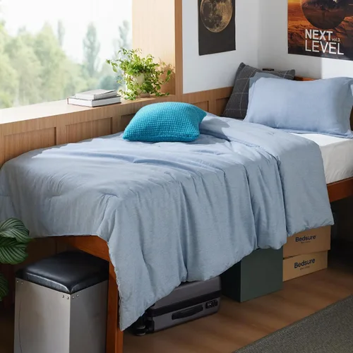 Miniatura 375 de Bedsure Juego de edredón Twin/Twin XL, ropa de cama suave beige para todas las estaciones, juego de cama teñido catiónico, 2 piezas, 1 edredón