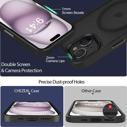 Miniatura 188 de Fuerte magnético para iPhone 11, compatible con Magsafe, [resistente a caídas de 13 pies] Funda trasera translúcida mate con sensación de piel
