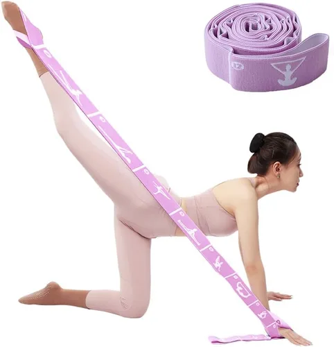 Correa de yoga con bucles de 10/12 – Banda elástica multifuncional para pilates, danza, gimnasia, terapia física, entrenamiento de flexibilidad y
