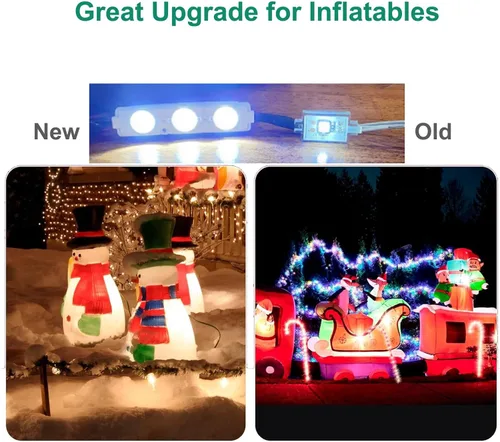 Miniatura 4 de Luces de repuesto blancas de 12 V para inflables con almohadilla autoadhesiva, 20 unidades, 3 LED, ideal para inflables de vacaciones en el patio