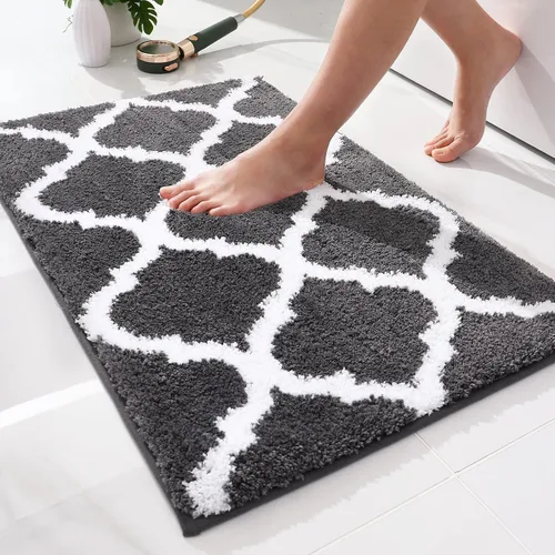 Miniatura 38 de OLANLY Alfombras de baño de 24 x 16 pulgadas, microfibra suave y absorbente, antideslizante y peluda, lavable a máquina, tapetes para el suelo