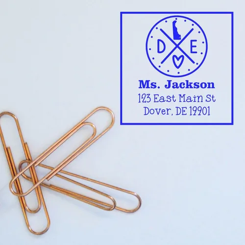 Miniatura 37 de Sello entintado moderno con nombre y dirección del estado de Alabama – Sello de dirección de devolución personalizado para invitaciones de despedida
