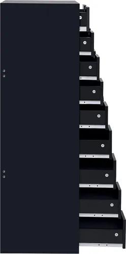 Miniatura 6 de Naomi Home Bianca - Cómoda alta y estrecha de 9 cajones, gabinete de almacenamiento compacto de 13.8 pulgadas de ancho negro con cajones