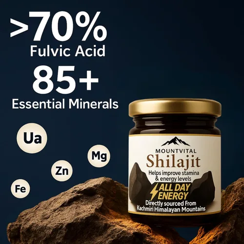 Miniatura 2 de Resina Shilajit pura de Cachemira 0.35 fl oz (0.35 oz) - Suplemento Shilajit del Himalaya con ácido fúlvico y minerales traza - Resina mineral