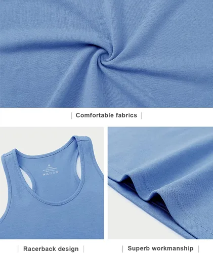 Miniatura 5 de Femdouce Camisetas sin mangas para mujer, camisetas sin mangas para entrenamiento, espalda cruzada, deportivas, camisetas básicas para correr