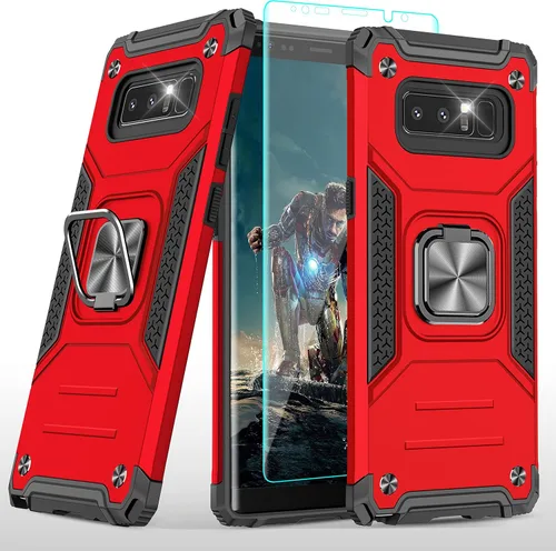 Miniatura 28 de YmhxcY Funda para Galaxy Note 8, funda para Galaxy Note 8 con protector de pantalla curvado 3D, fundas de grado armadura con soporte giratorio