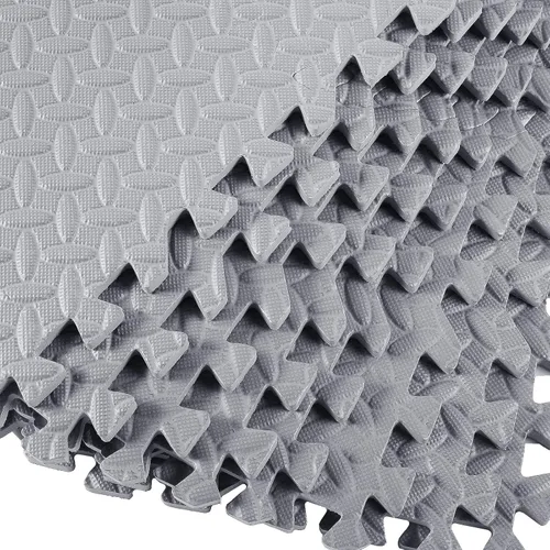 Miniatura 4 de Shihanee Alfombrillas de espuma para el suelo, tapetes de juego a granel con bordes entrelazados para gimnasio, guardería, dormitorio (64 pies, gris)
