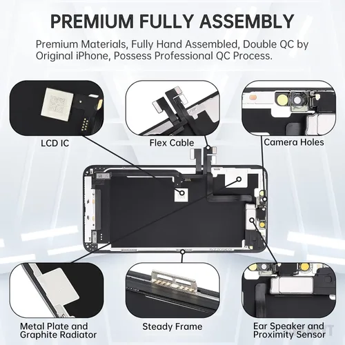 Miniatura 2 de Para iPhone 11 Pro Max Reemplazo de pantalla de 6.5 pulgadas con altavoz de oído Sensor de proximidad Pantalla táctil 3D Digitalizador Asamblea