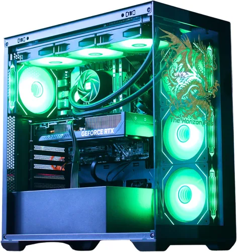 The Horizon RGB I9 RTX Gaming PC || CPU Core I9 || 32 GB de RAM || Almacenamiento de 2 TB || RTX 5070 OC || AIO de 14.173 in || WiFi de 1.2 GB/s,