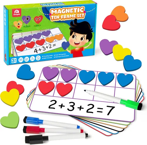 Miniatura 8 de Coogam Conjunto Magnético de Marco de Diez, Juegos de Conteo de Números EVA Manipulativos Matemáticos, Juguete Educativo Montessori, Regalo