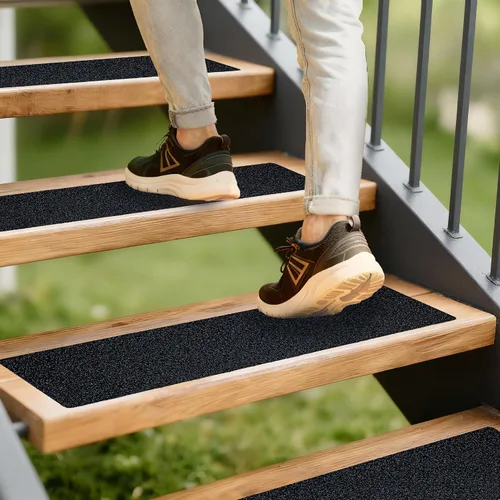 Miniatura 8 de LifeGrip - Cinta antideslizante para peldaños de escalera (15 unidades), antideslizante, transparente, para peldaños de madera en interiores
