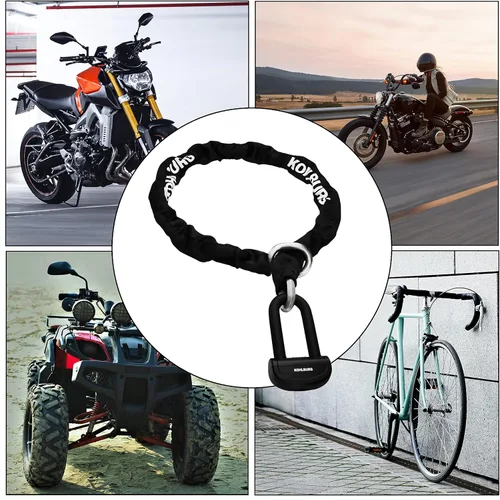 Miniatura 6 de KOHLBURG Cerradura de cadena de seguridad para motocicleta de 13 libras, 5 pies de largo con nuestro nivel de seguridad alemán más alto 15plus