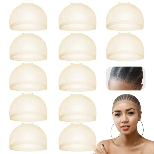 Miniatura 9 de Dreamlover Gorros de Peluca de Media Beige para Mujeres, 12 Piezas