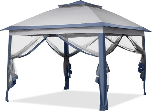 Miniatura 15 de GDY 11x11 ft Gazebo Tent Folding Heavy Duty Height Adjustable Sun Shelter Gazebos, White