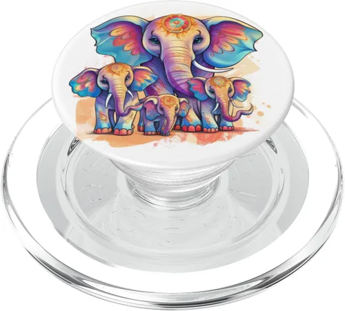 Miniatura 8 de Cute 3 Kids Mama Elephant - Madre de 3 niños niños PopSockets intercambiables PopGrip