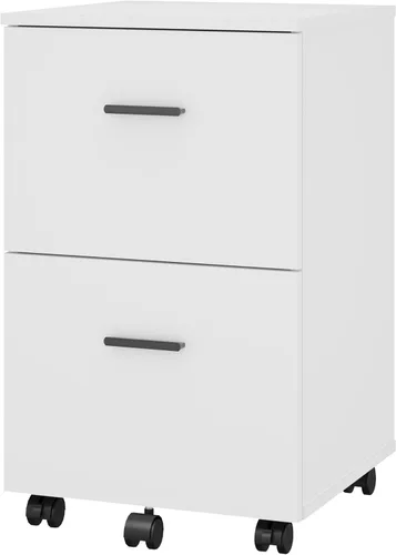 Miniatura 8 de Panana Archivador móvil de 2 cajones, archivador rodante de madera, soporte de impresora, organizador de almacenamiento debajo del escritorio, se
