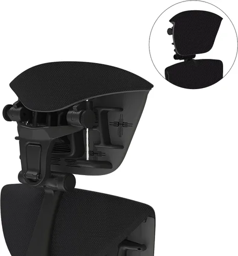 Miniatura 2 de Embody - Silla ergonómica de oficina con brazos totalmente ajustables con reposacabezas a juego (marco negro de equilibrio negro)