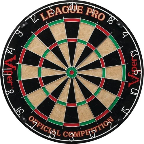 Miniatura 7 de Viper League Pro - Juego inicial de diana de dardos de cerdas reglamentaria con puntas de acero con diana sin grapas, alambre de araña radial, sisal